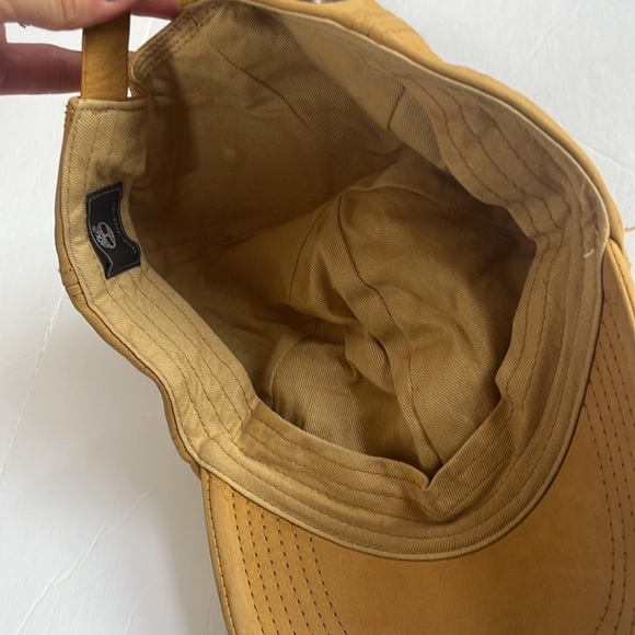Timberland Baseball Cap Hat Leather Yellow and Brown - Picture 7 of 9